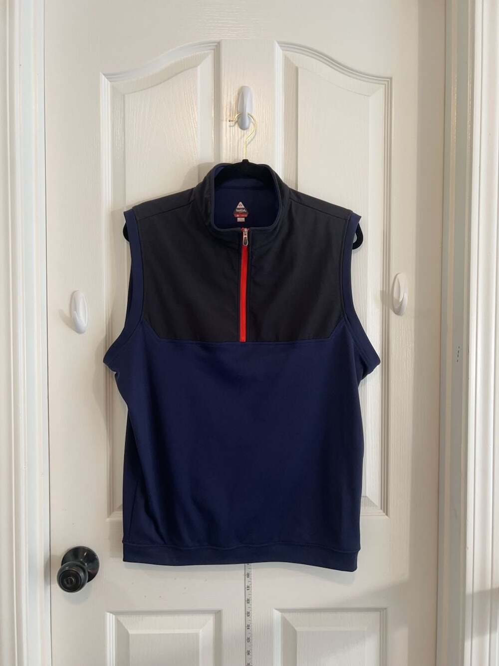Bollé Golf Men’s Thermal 1/4-Zip Vest Navy Blue /Black / Red Zipper Size Medium